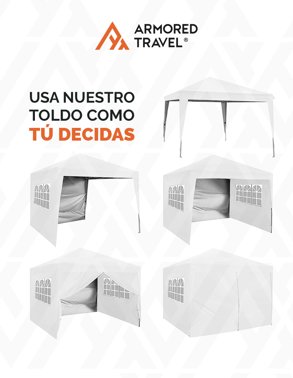 Foto 5 pulgar | Toldo tipo Carpa Armored Travel con Paredes Plegable 3 x 3 m Retráctil Blanco