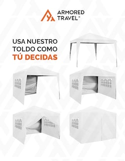 Foto 4 | Toldo tipo Carpa Armored Travel con Paredes Plegable 3 x 3 m Retráctil Blanco