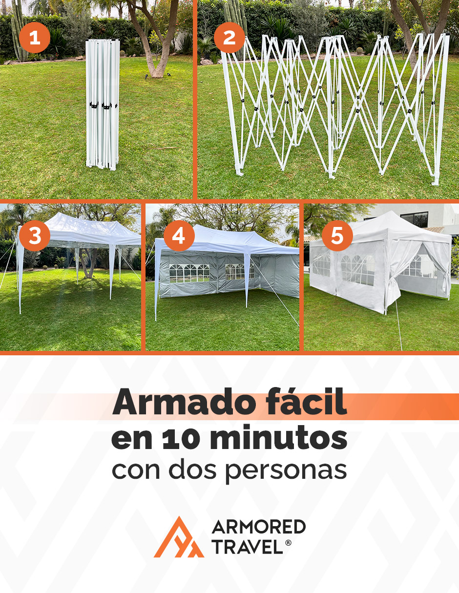 Foto 3 pulgar | Toldo tipo Carpa Armored Travel con Paredes Plegable 3 x 6 m Retráctil Blanco