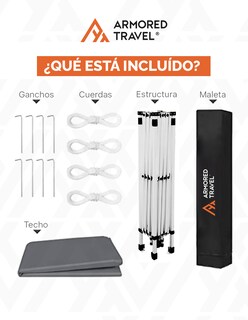 Foto 6 | Toldo tipo Carpa Plegable Impermeable Armored Travel 3 x 3 m Rojo