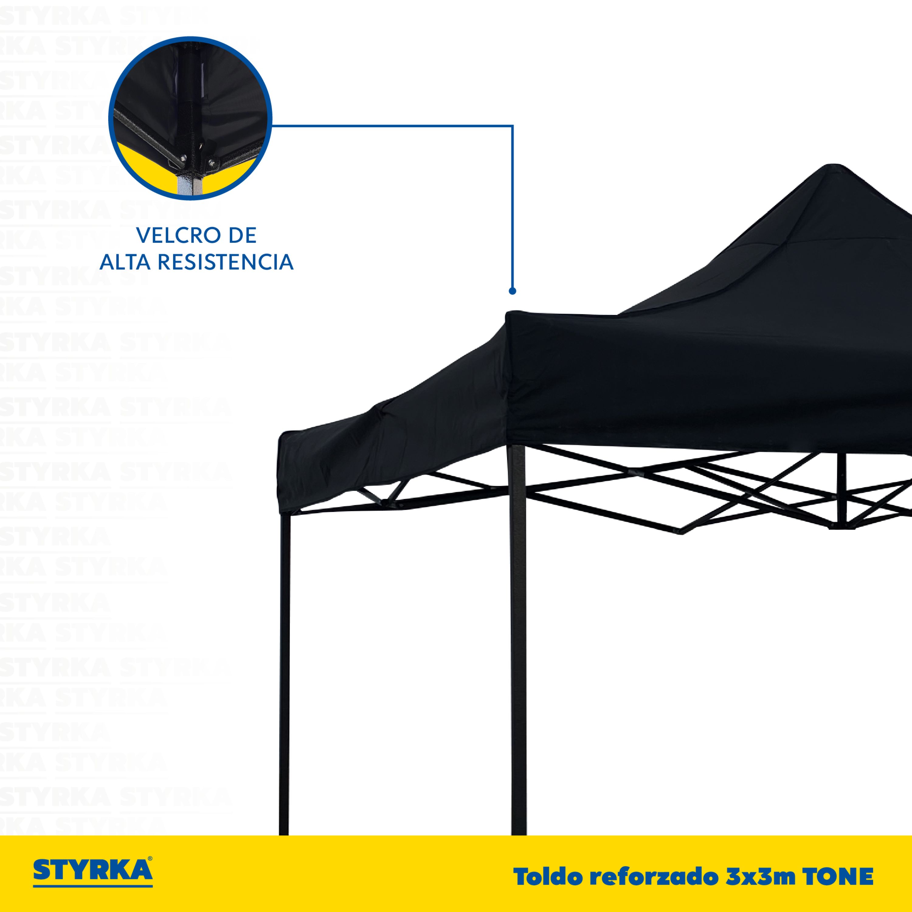 Foto 6 pulgar | Carpa Toldo Plegable 3x3 Impermeable Y Reforzado Styrka color Negro