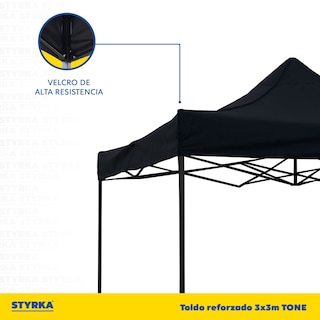 Foto 5 | Carpa Toldo Plegable 3x3 Impermeable Y Reforzado Styrka color Negro