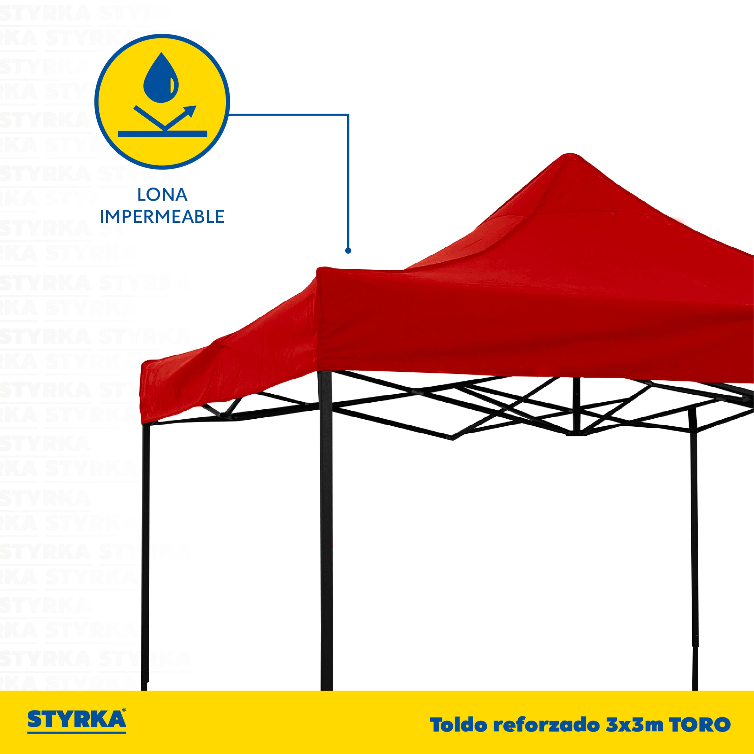 Foto 3 pulgar | Carpa Toldo Plegable 3x3 Impermeable y Reforzado Styrka Rojo