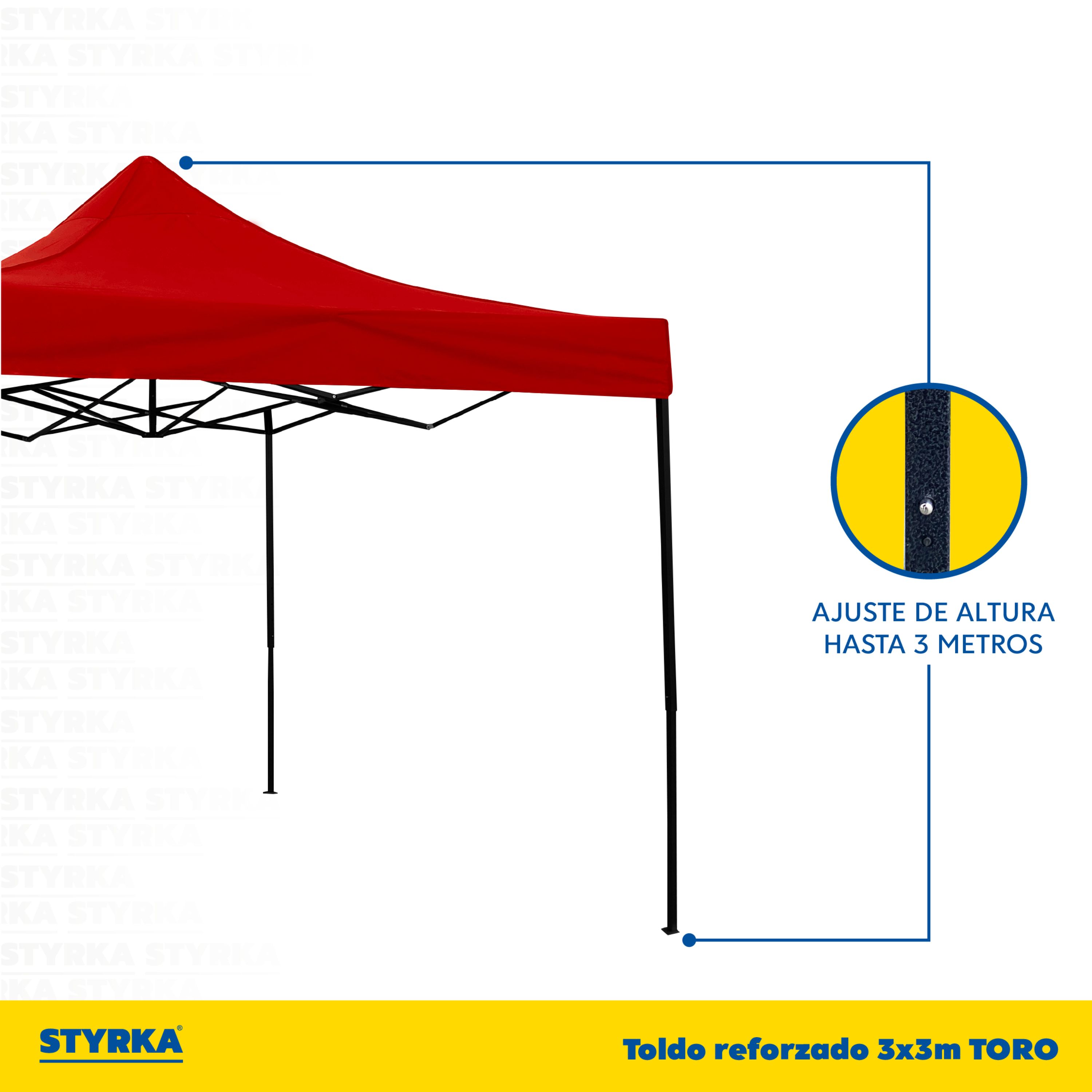 Foto 4 pulgar | Carpa Toldo Plegable 3x3 Impermeable y Reforzado Styrka Rojo