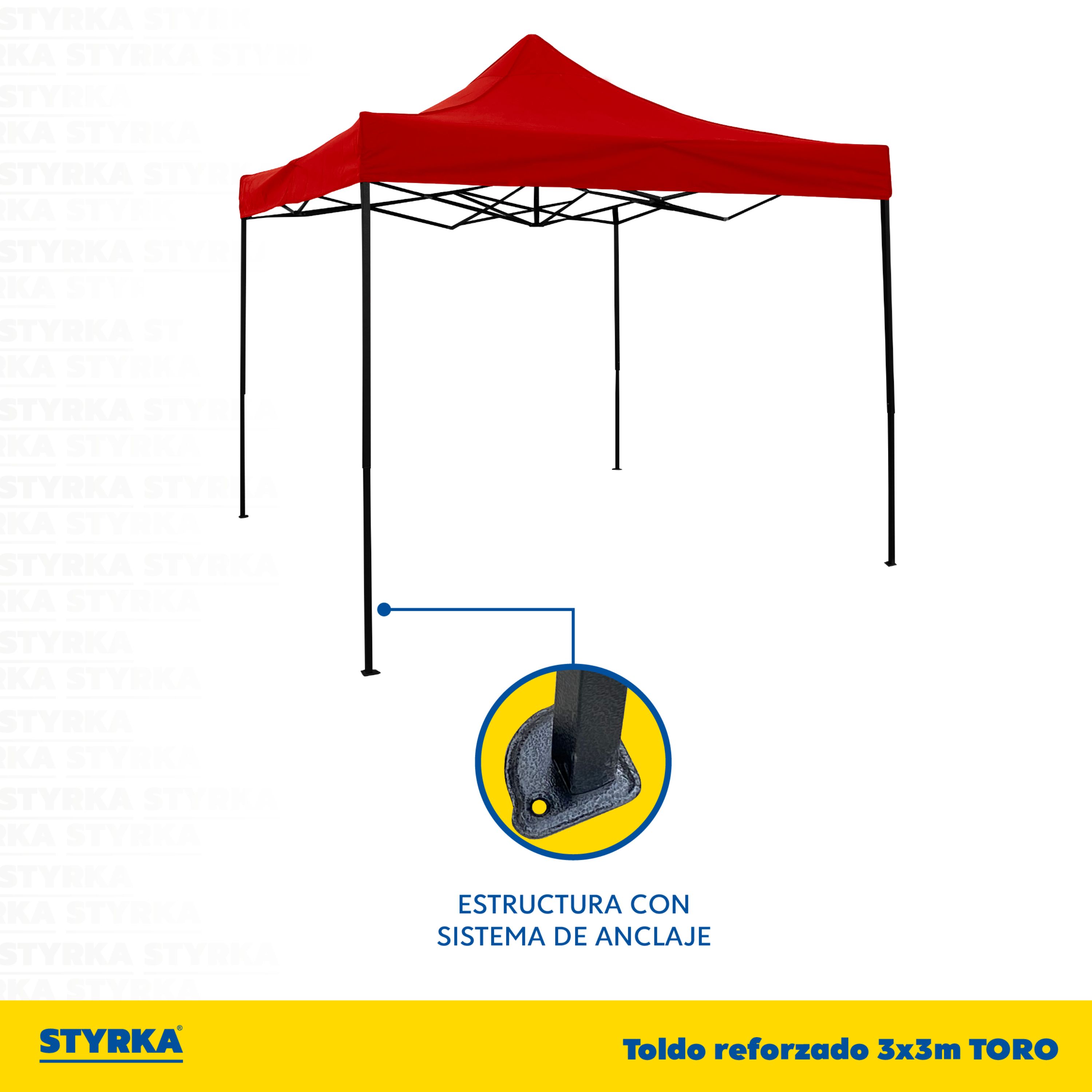 Foto 6 pulgar | Carpa Toldo Plegable 3x3 Impermeable y Reforzado Styrka Rojo