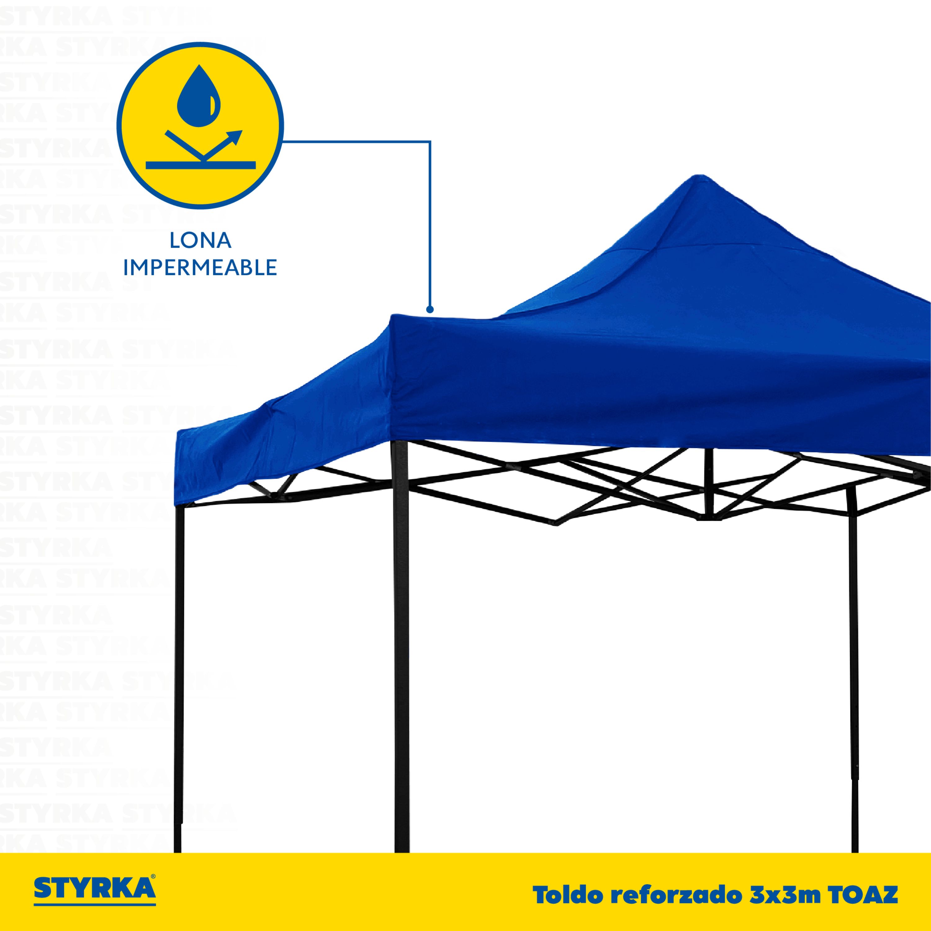 Foto 3 pulgar | Carpa Toldo Plegable 3x3 Impermeable y Reforzado Styrka Azul