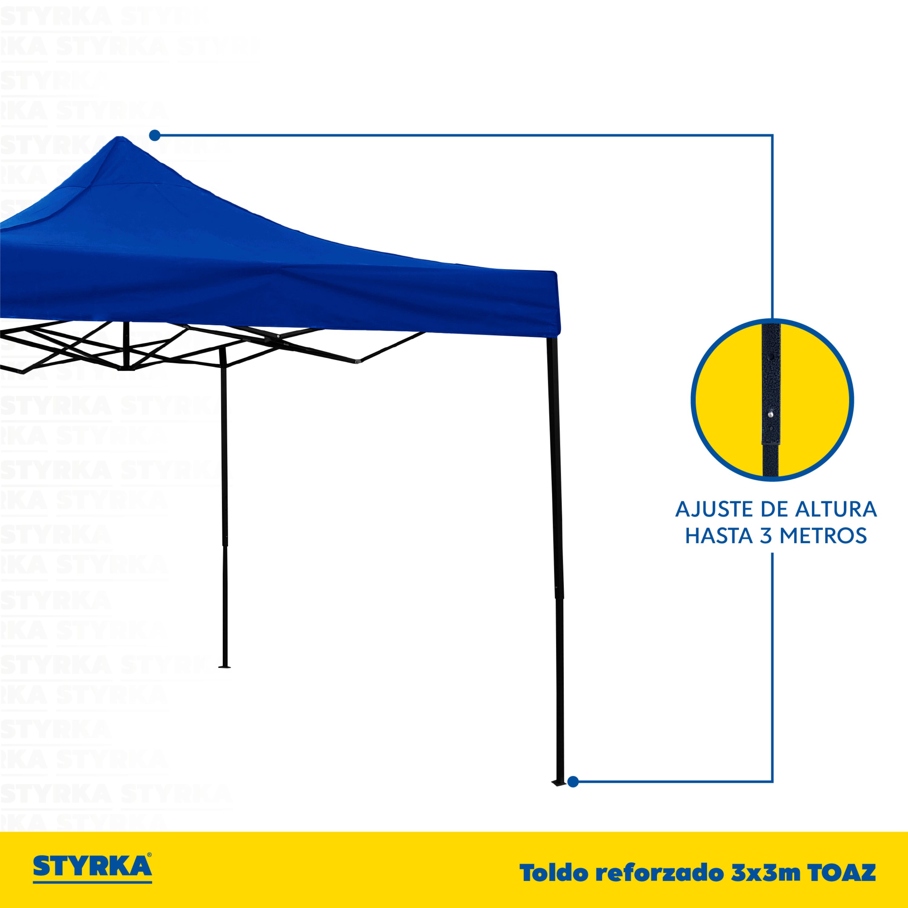 Foto 4 pulgar | Carpa Toldo Plegable 3x3 Impermeable y Reforzado Styrka Azul