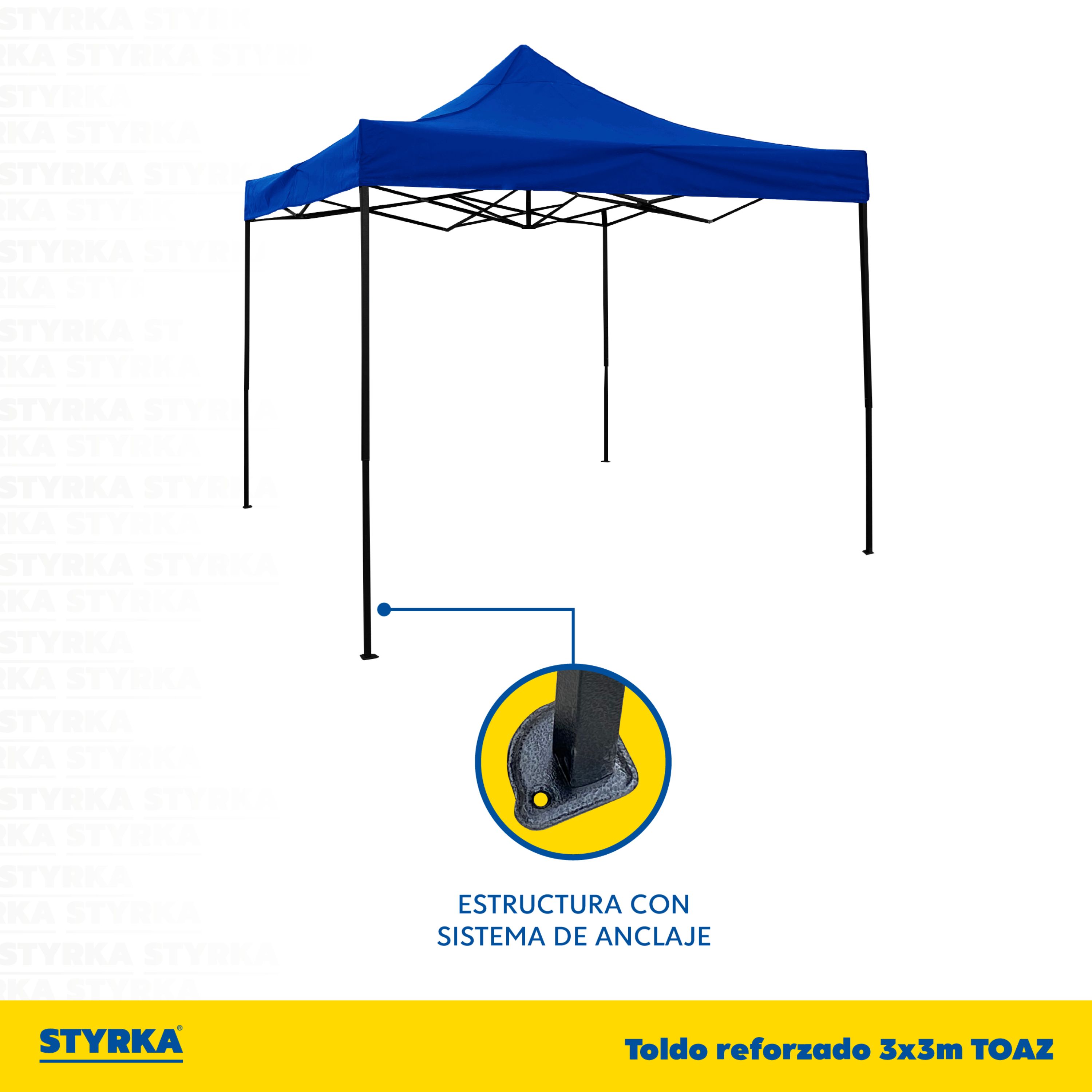 Foto 7 pulgar | Carpa Toldo Plegable 3x3 Impermeable y Reforzado Styrka Azul