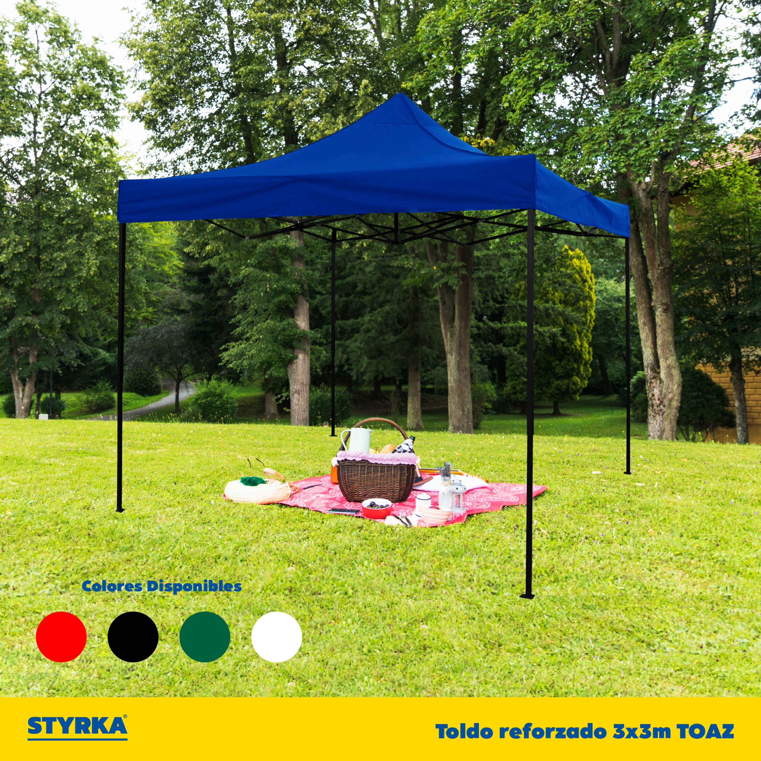 Foto 9 pulgar | Carpa Toldo Plegable 3x3 Impermeable y Reforzado Styrka Azul