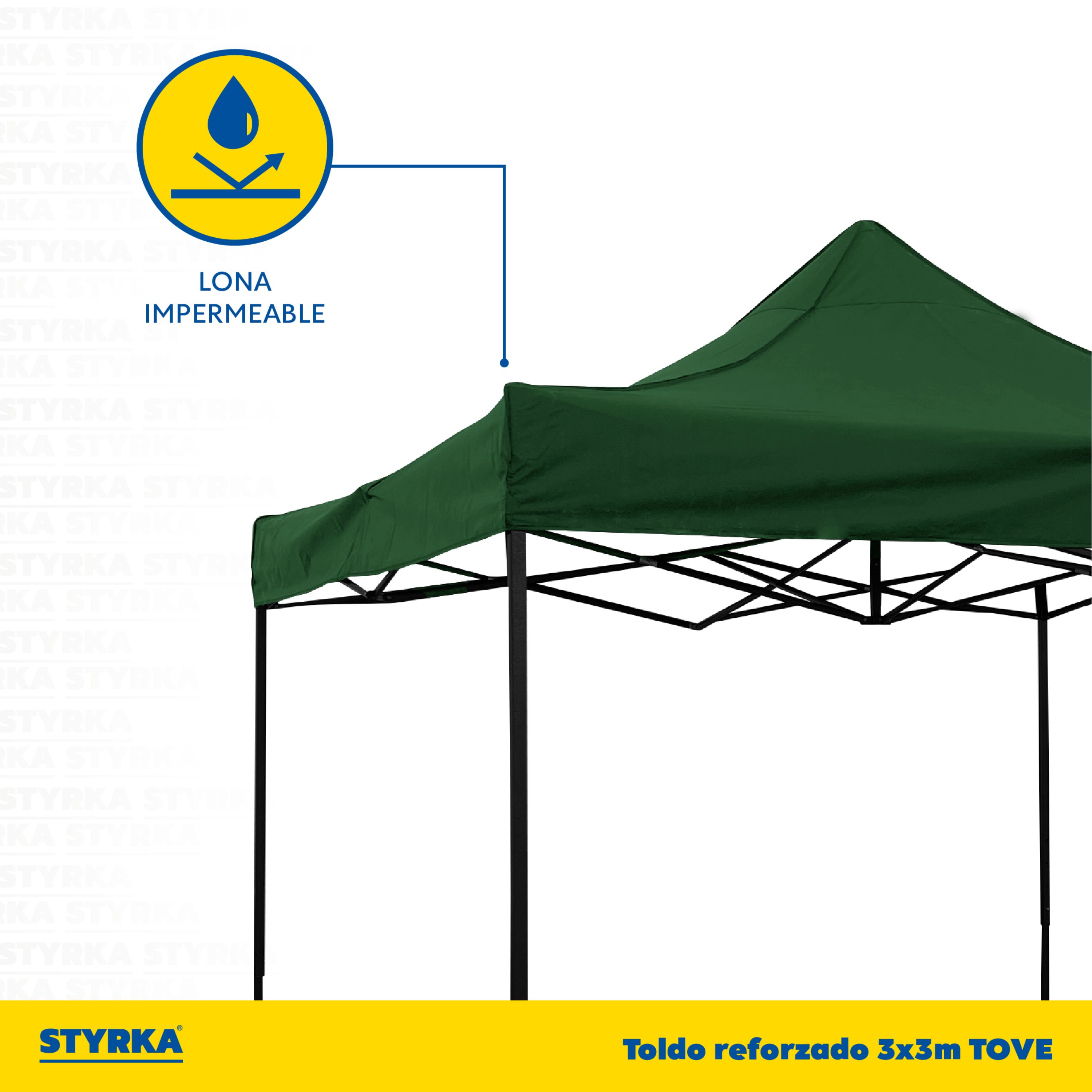 Foto 3 pulgar | Carpa Toldo Plegable 3x3 Impermeable y Reforzado Styrka Verde