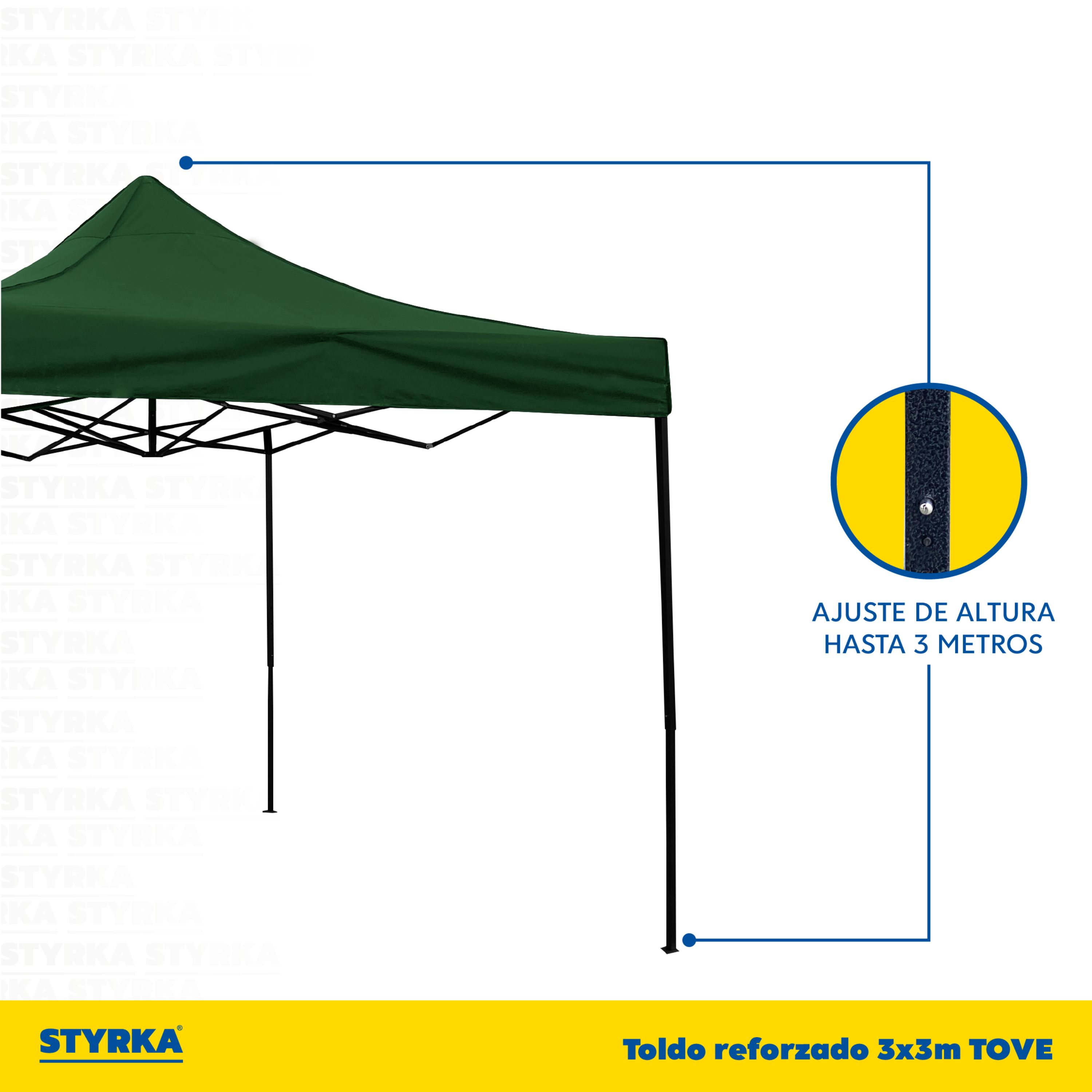 Foto 4 pulgar | Carpa Toldo Plegable 3x3 Impermeable y Reforzado Styrka Verde