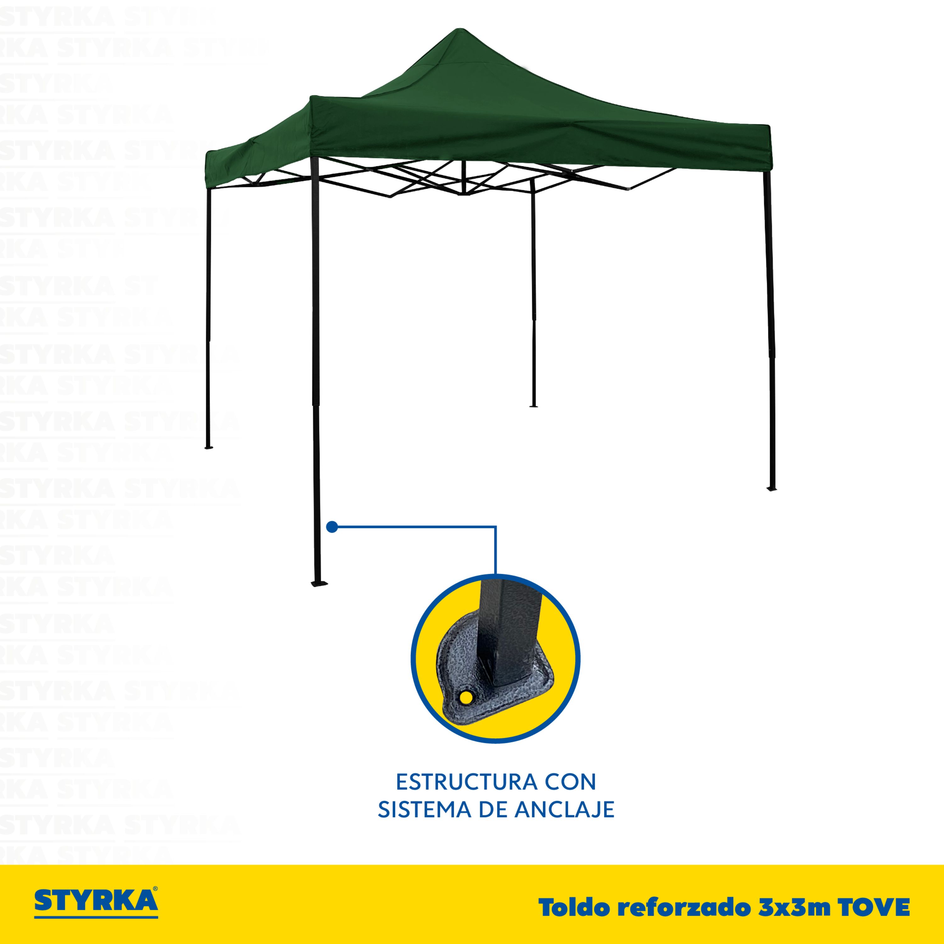 Foto 7 pulgar | Carpa Toldo Plegable 3x3 Impermeable y Reforzado Styrka Verde