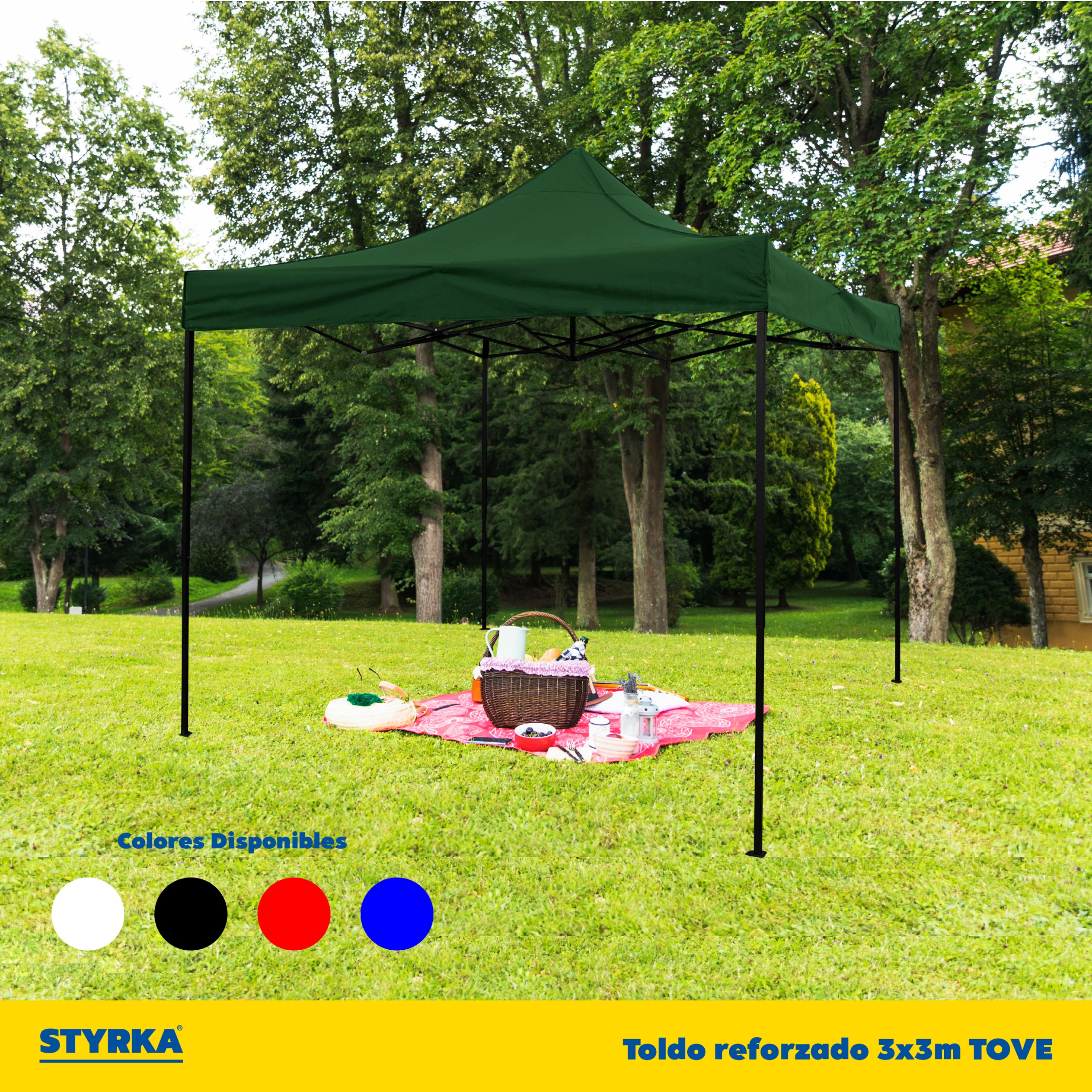 Foto 9 pulgar | Carpa Toldo Plegable 3x3 Impermeable y Reforzado Styrka Verde