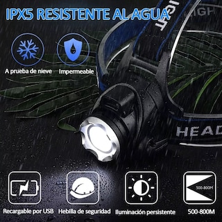 Foto 3 | Lámpara Led Led Minera Recargable Usb con Sensor Eo Safe Imports Esi-9197 Multicolor