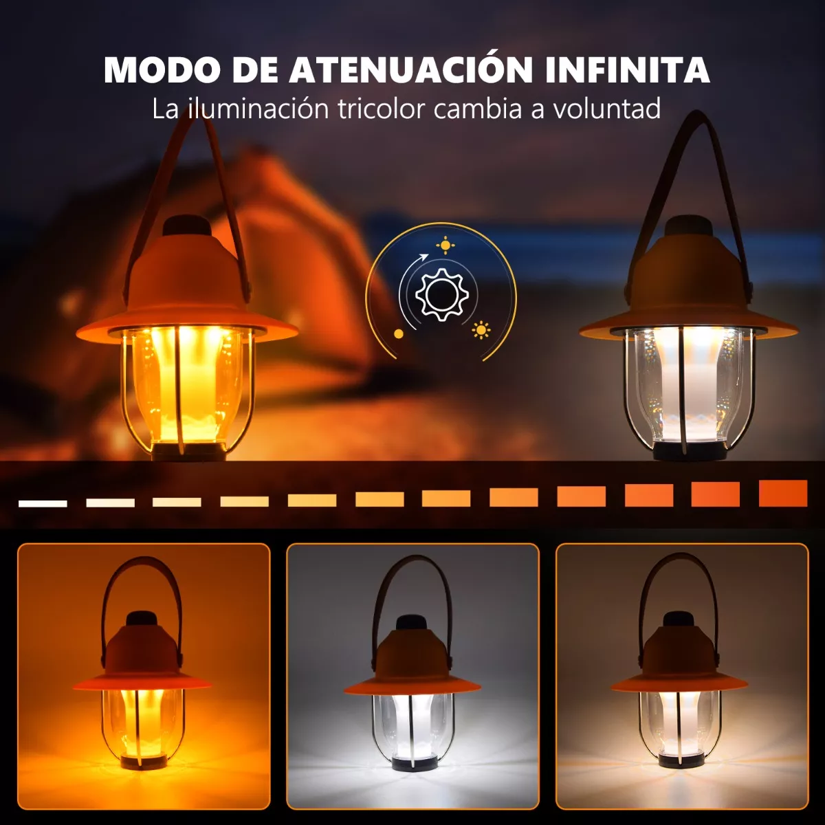 Foto 3 pulgar | Luz de Camping Eo Safe Imports ESI-10504 Naranja Portátil Impermeable