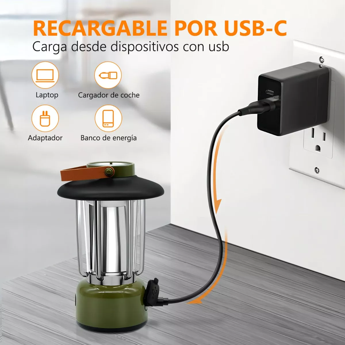 Foto 4 pulgar | Luz De Camping Con Linterna Para La Noche Eo Safe Imports Esi-11296 Verde Obscuro