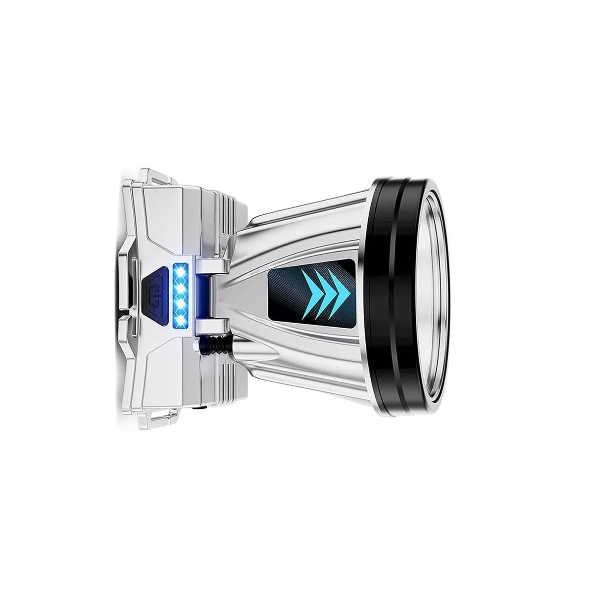 Faro Led De Alta Potencia Recargable Superbrillante  Eo Safe Imports Esi-11297 Plata