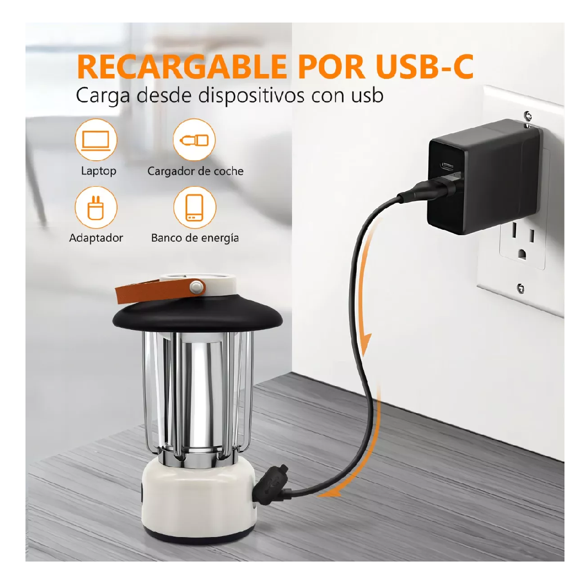 Foto 3 pulgar | Linterna de Camping Apunol con Luz Blanca y Cálida Resistente al Agua y con Función de Carga USB