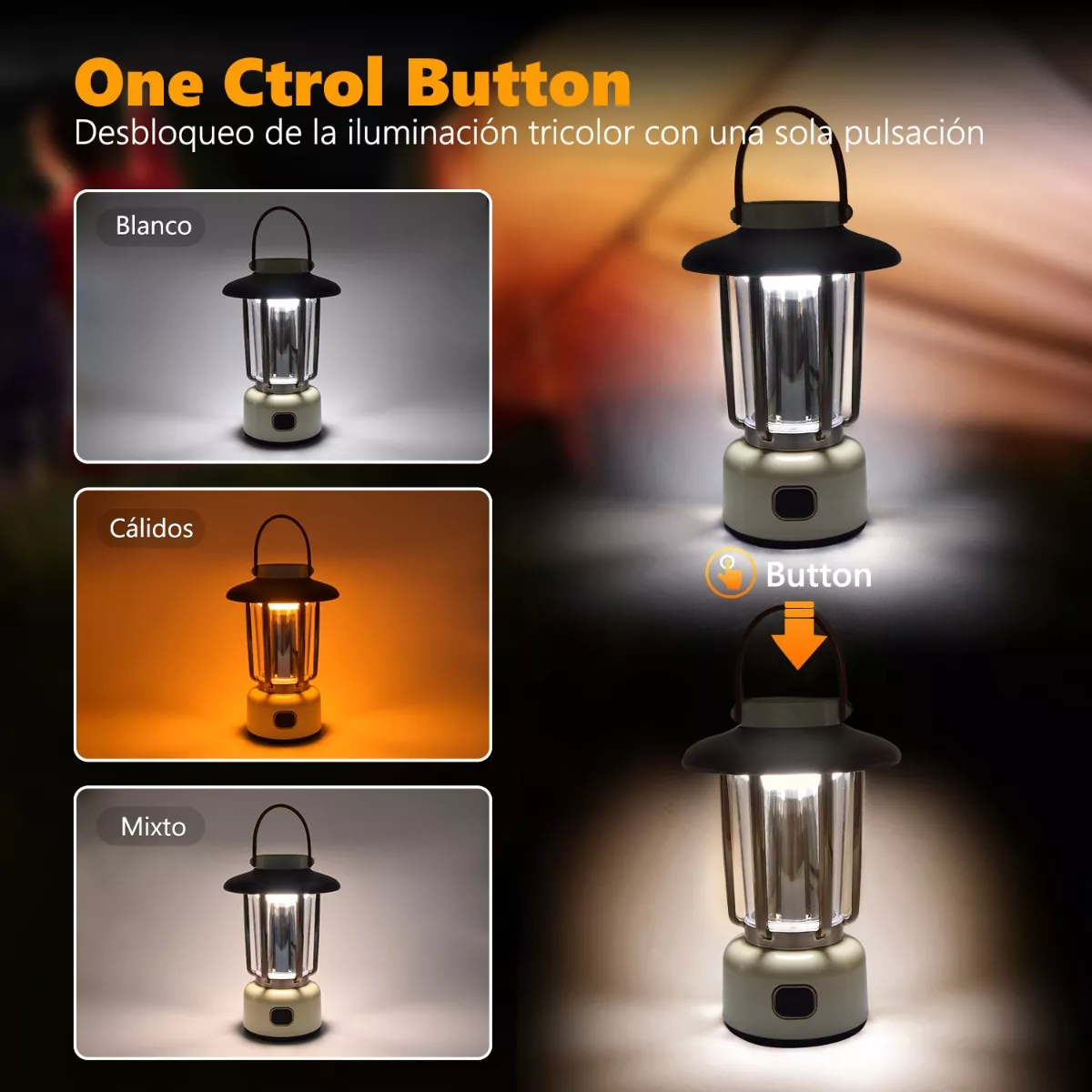 Foto 4 pulgar | Luz De Camping Con Linterna Para La Noche  Eo Safe Imports Esi-13898 Plata