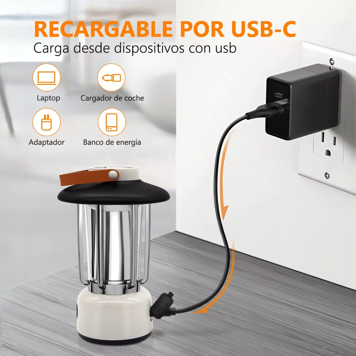 Foto 5 pulgar | Luz De Camping Con Linterna Para La Noche  Eo Safe Imports Esi-13898 Plata