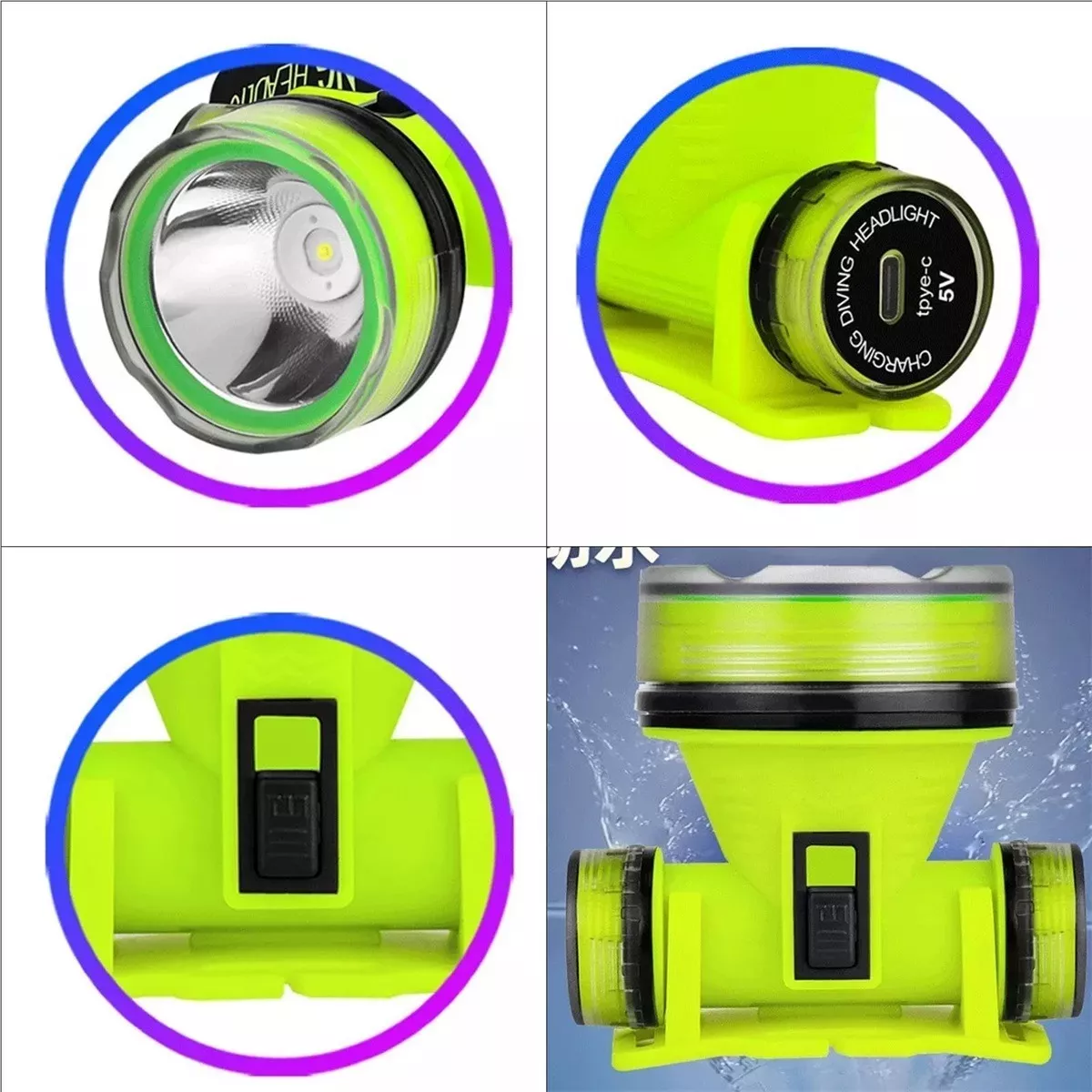 Foto 4 pulgar | Lámpara De Buceo Usb C Profesional Sumergible De 10000 Lúmen Eo Safe Imports Esi-13891 Multicolor