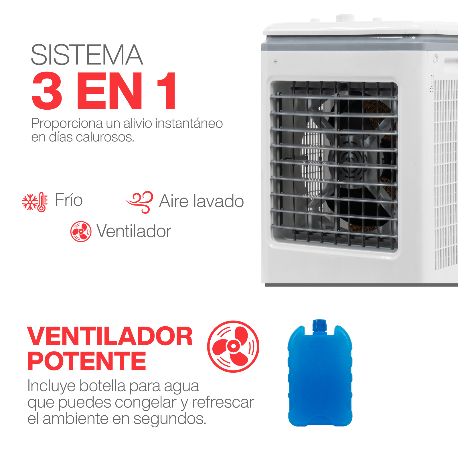 Foto 4 pulgar | Enfriador de Aire 3 en 1 Polar 2949fm Portátil 3 Velocidades Capacidad 15l P/ 20 A 40 M2