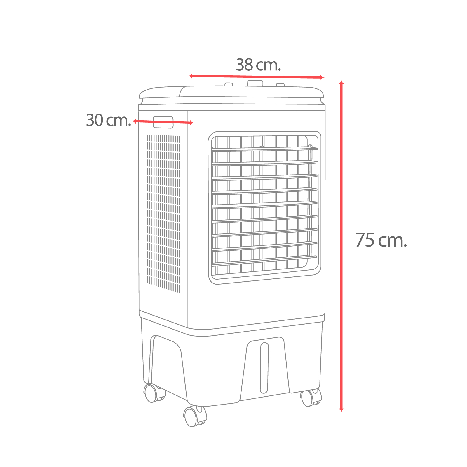 Foto 8 | Enfriador de Aire 3 en 1 Polar 2949fm Portátil 3 Velocidades Capacidad 15l P/ 20 A 40 M2