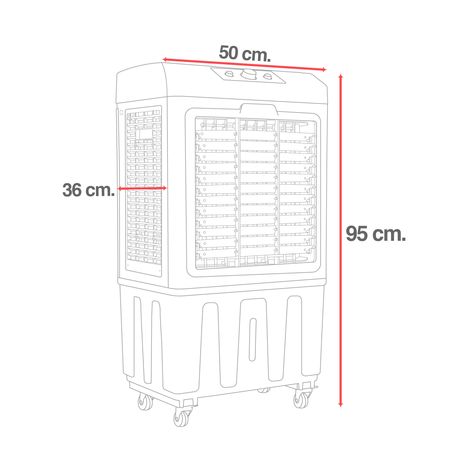 Foto 4 pulgar | Enfriador De Aire 3 En 1 Polar-14700cfm Aire Lavado Portátil 3 Velocidades Capacidad 80l P/ 70 A 100 M2 Color Blanco G