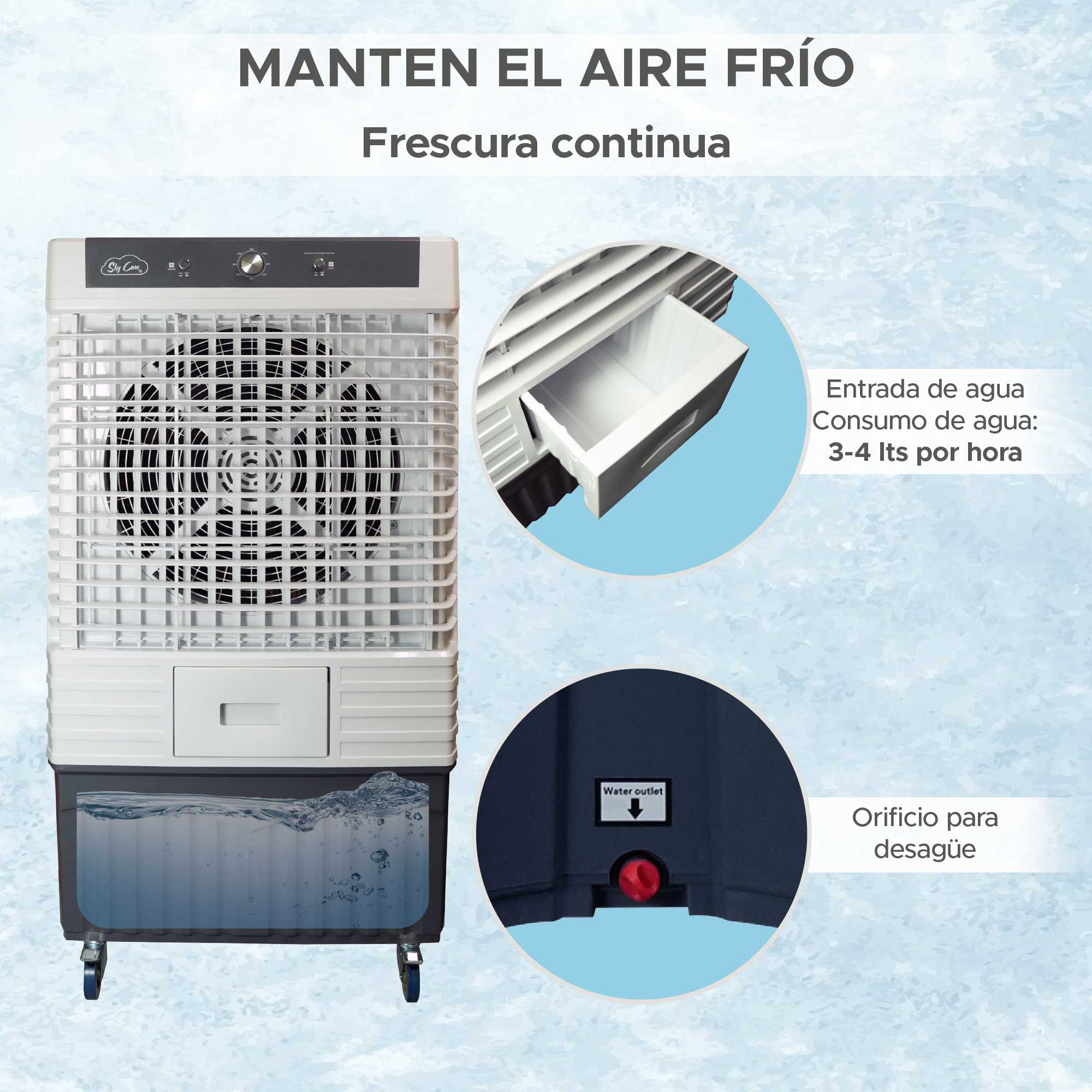 Foto 6 | Enfriador Evaporativo 140 l Portátil y Potente Ideal para Eventos al Aire Libre y Espacios Amplios