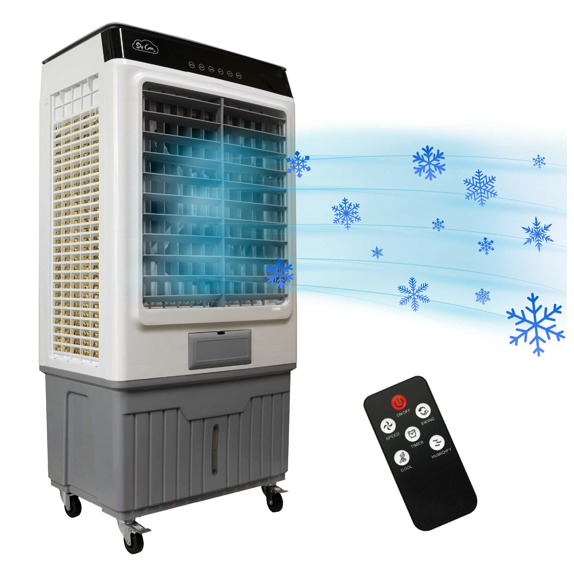 Enfriador Portátil de Aire Evaporativo 55l 3 en 1 Ideal para Áreas Amplias