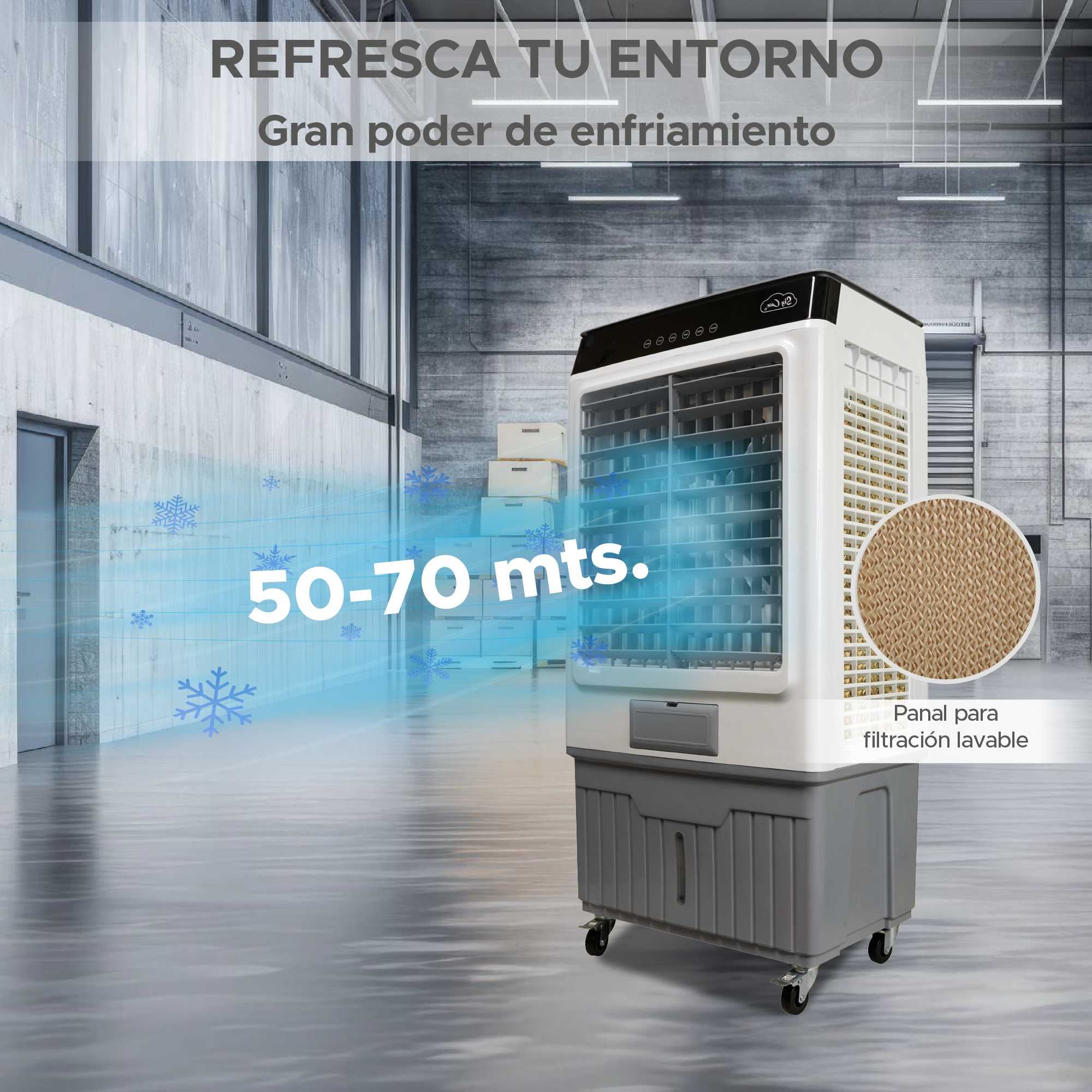 Foto 6 pulgar | Enfriador Portátil de Aire Evaporativo 55l 3 en 1 Ideal para Áreas Amplias