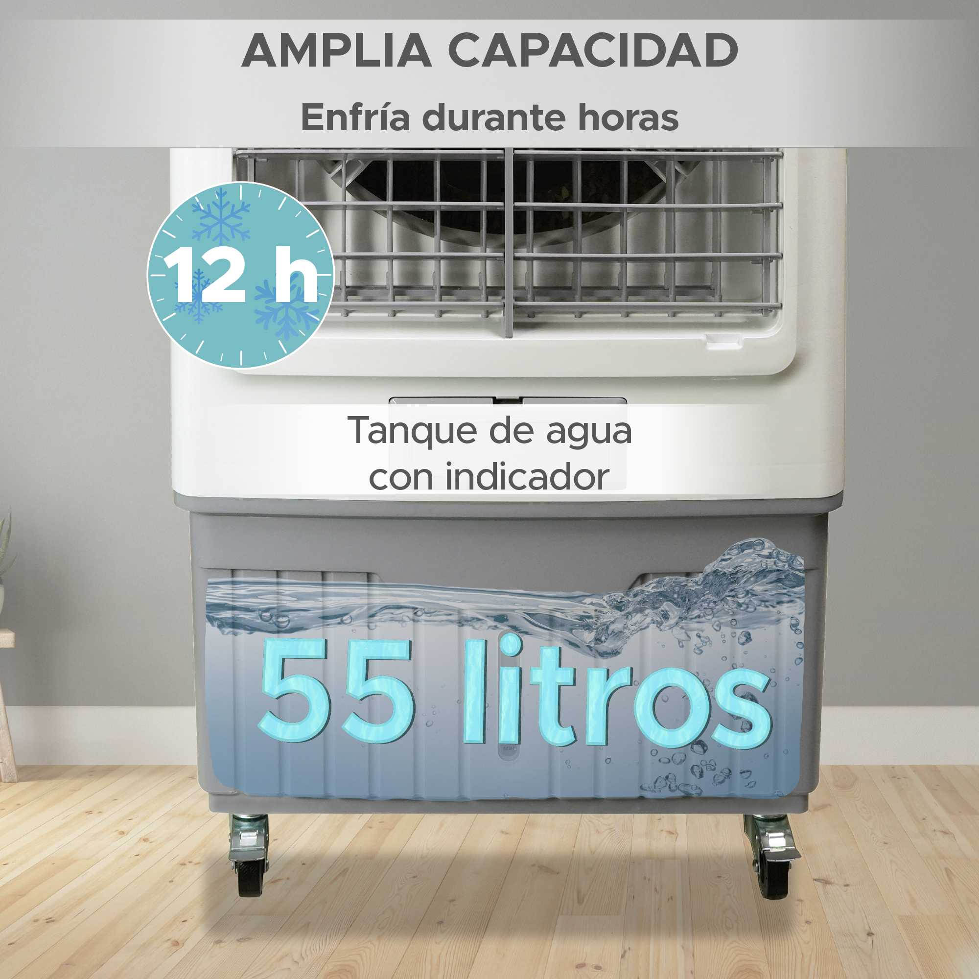 Foto 8 pulgar | Enfriador Portátil de Aire Evaporativo 55l 3 en 1 Ideal para Áreas Amplias