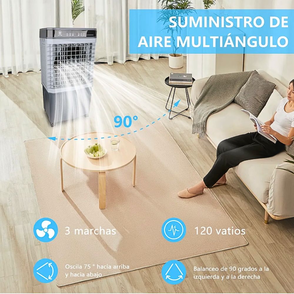 Foto 4 pulgar | Enfriador De Aire Evaporativo Control Remoto Temporizador Gris