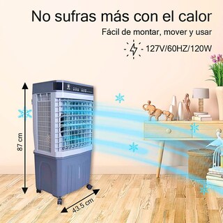 Foto 7 | Enfriador De Aire Evaporativo Control Remoto Temporizador Gris