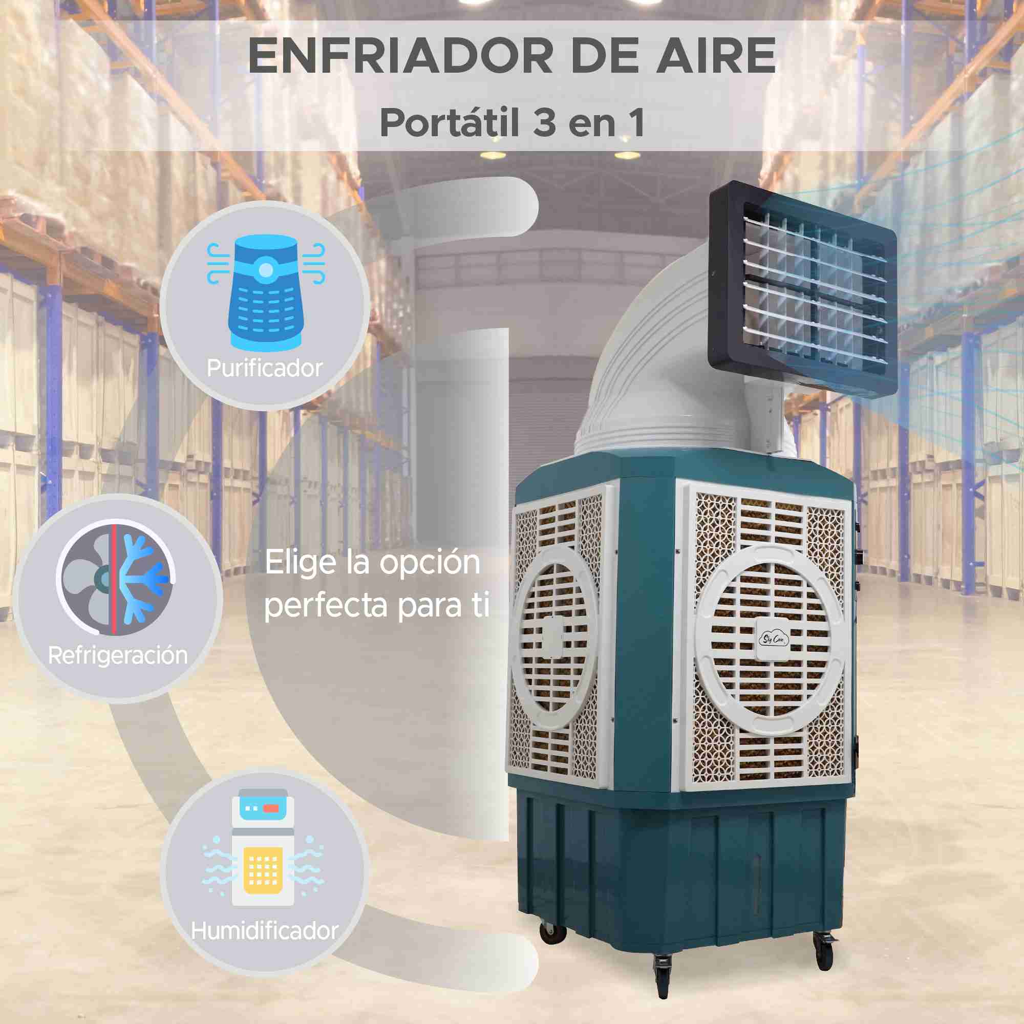 Foto 3 pulgar | Enfriador De Aire Evaporativo Sky Care 130 Litros