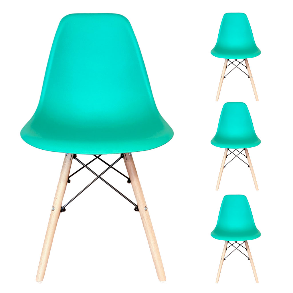 Sillas Eames Kecompras color Turquesa 4 Piezas