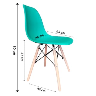 Foto 4 | Sillas Eames Kecompras color Turquesa 4 Piezas