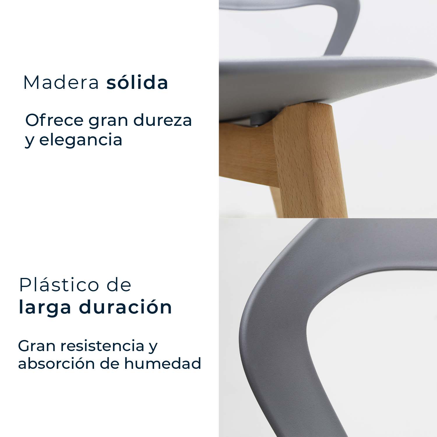 Foto 6 pulgar | Silla Mundo In Moura color Gris 4 Piezas