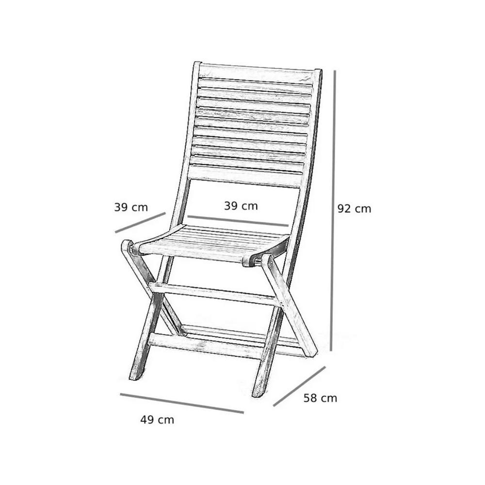 Foto 6 | Silla de Jardín de Madera Midtown Concept Kingsbury 2 Piezas