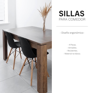 Foto 6 | Set de 4 Sillas Modernas Andromeda Inc Negras