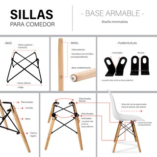 Foto 5 | Set de 4 Sillas Modernas Andromeda Inc para Comedor color Blanco