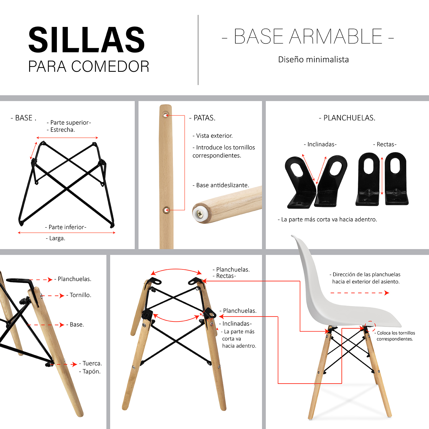 Foto 6 pulgar | Set de 4 Sillas Modernas Para Comedor Andromeda Inc color Gris