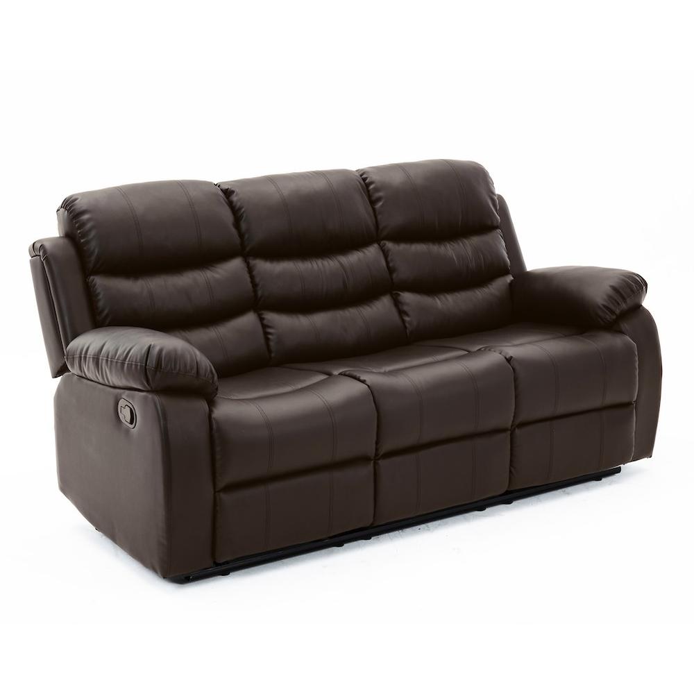 Sillón Reposet Reclinable 3 Cuerpos Tapizado En Simil Cuero