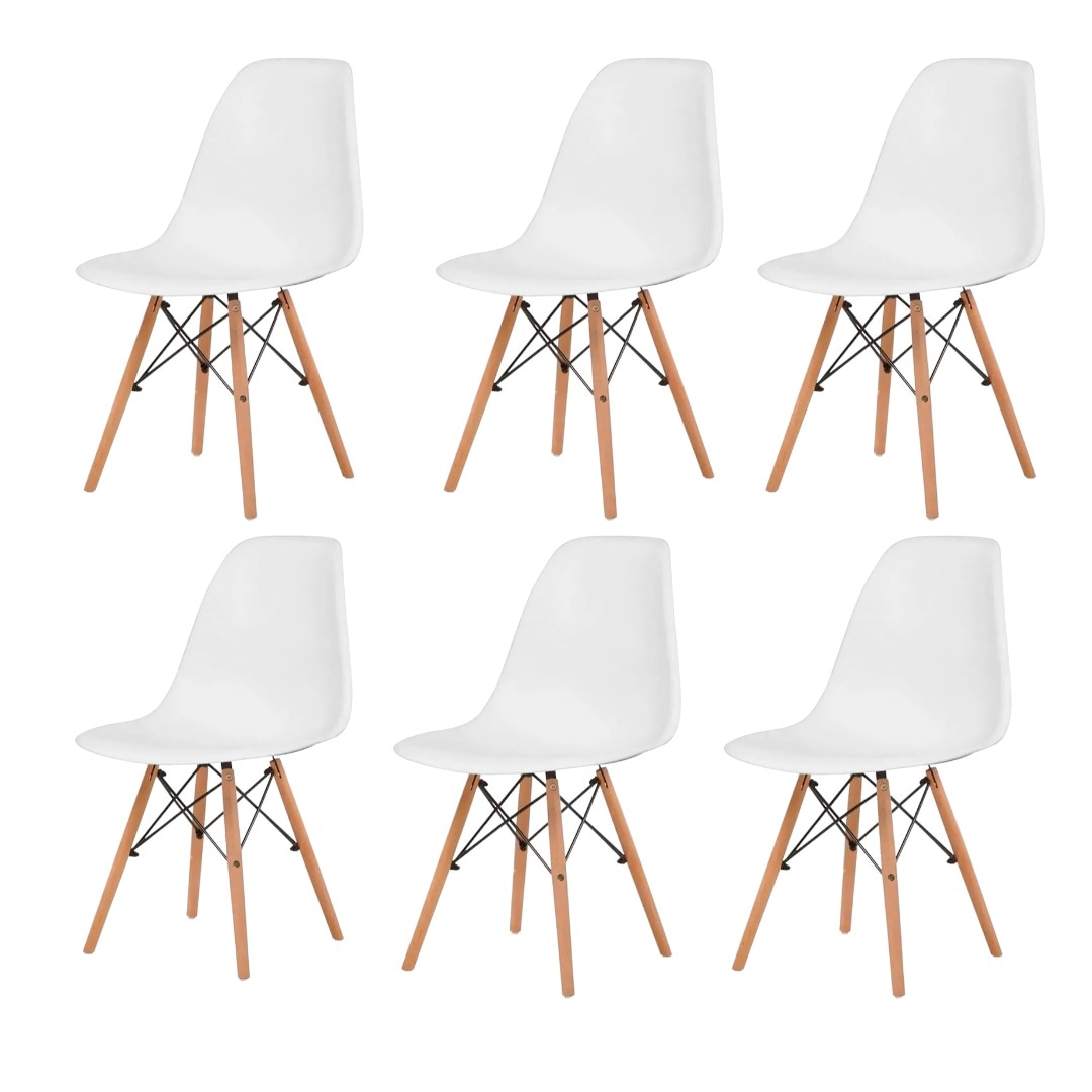 Set de Sillas Inmatmex Eames Blancas 6 Piezas $2,722