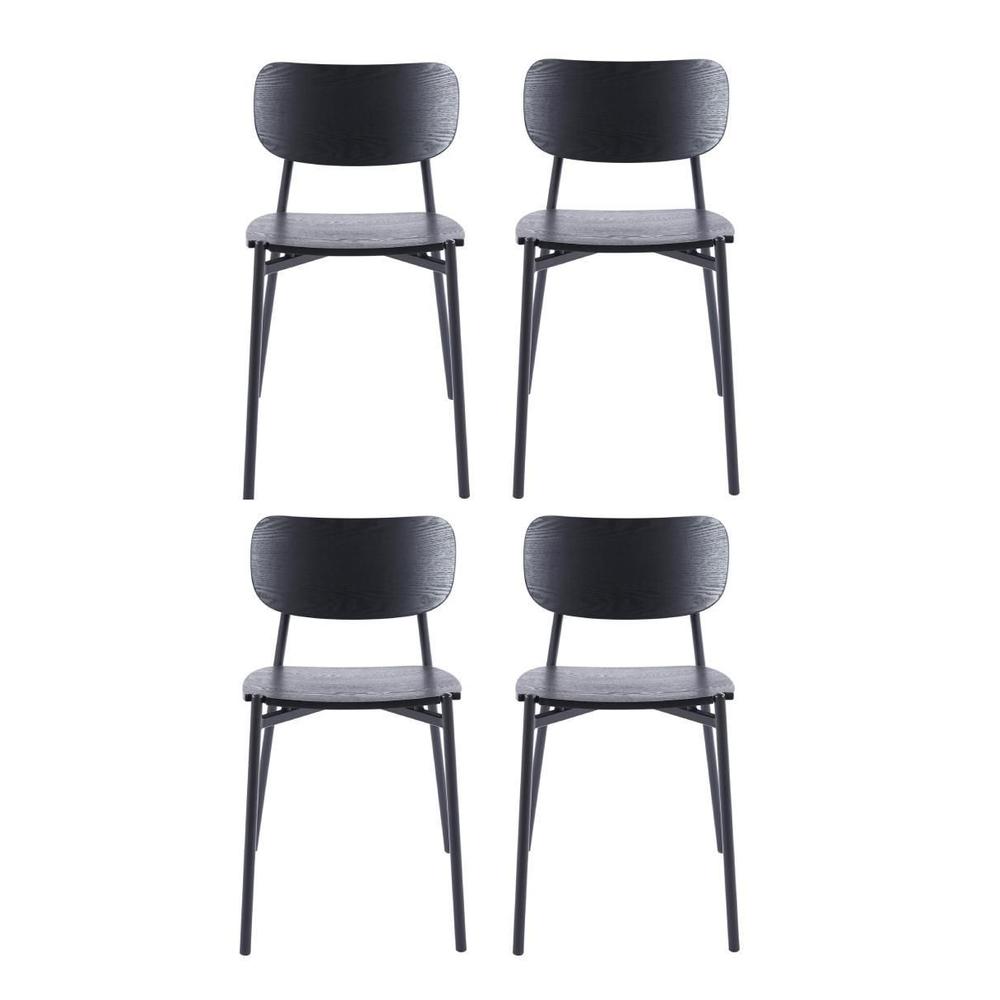 Foto 1 | Set Sillas de Madera Midtown Concept Negras 4 Piezas