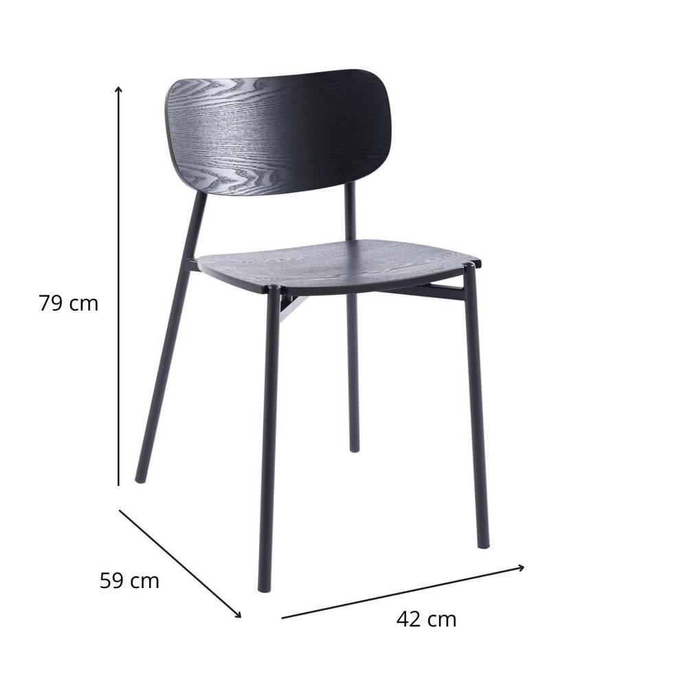 Foto 6 | Set Sillas de Madera Midtown Concept Negras 4 Piezas