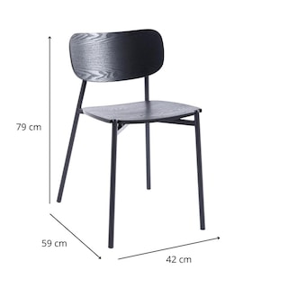 Foto 6 | Set Sillas de Madera Midtown Concept Negras 4 Piezas
