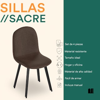 Foto 2 | Set De 4 Sillas Para Comedor Mubson Sillas Sacre