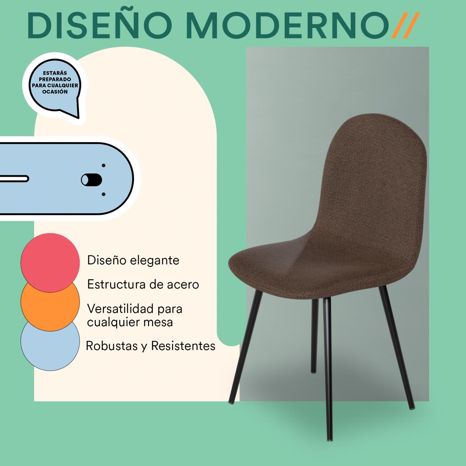 Foto 5 pulgar | Set De 4 Sillas Para Comedor Mubson Sillas Sacre