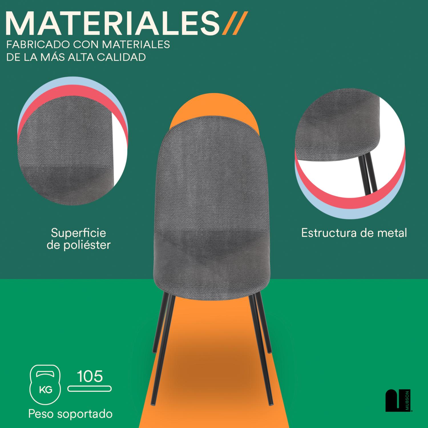 Foto 4 pulgar | Set De 4 Sillas para Comedor Mubson